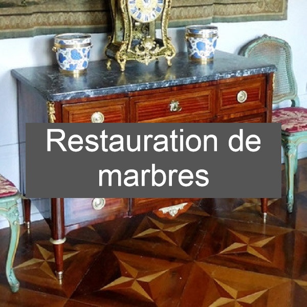 Restauration de plateau de meuble en marbre, cheminée, sculpture ou objet d'art